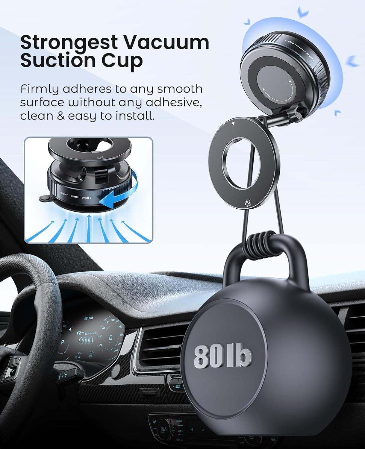 360° Vaccum Magnetic Phones Holder