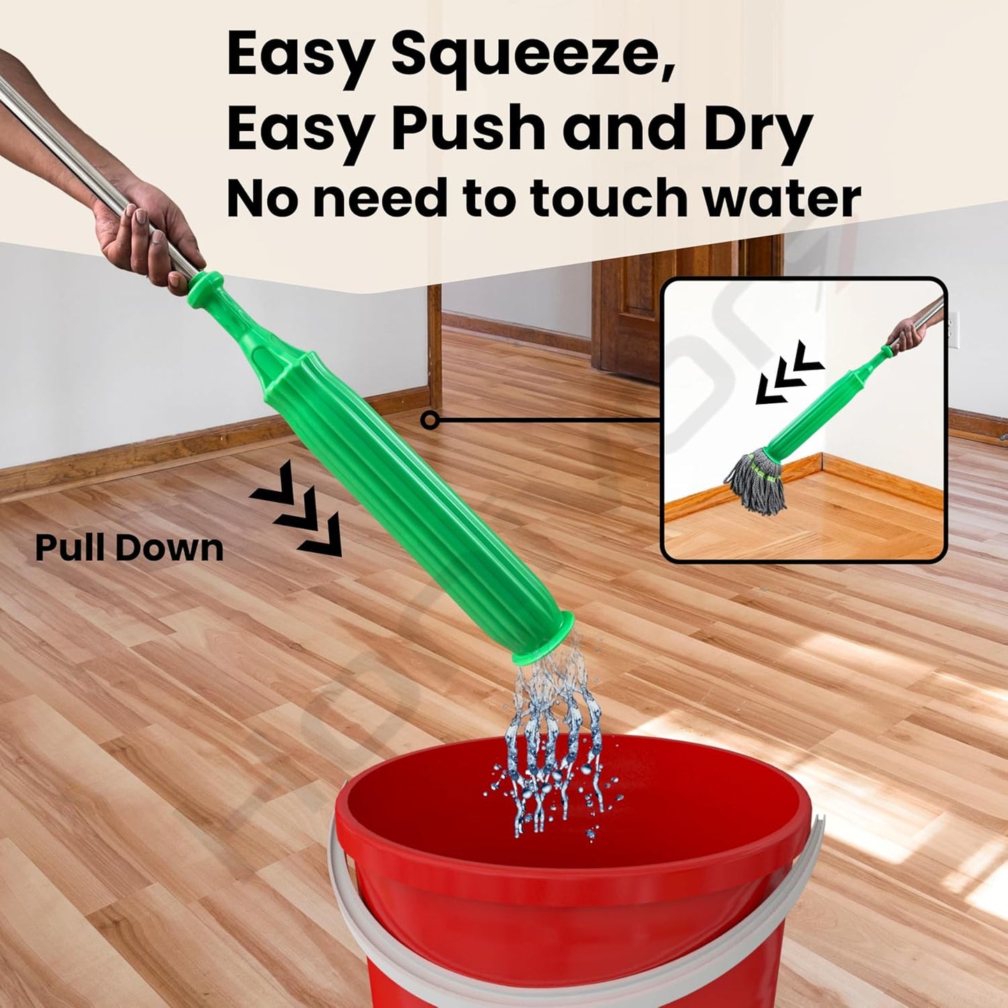 Moppers for Cleaning 2 in 1 Dehydrated, Self-Wringing Mop