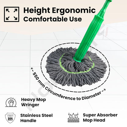Moppers for Cleaning 2 in 1 Dehydrated, Self-Wringing Mop