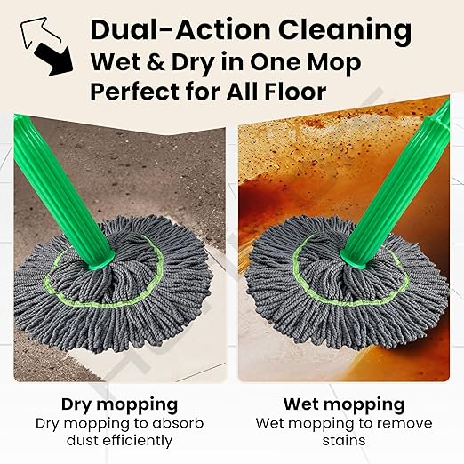 Moppers for Cleaning 2 in 1 Dehydrated, Self-Wringing Mop