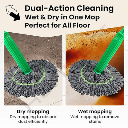 Moppers for Cleaning 2 in 1 Dehydrated, Self-Wringing Mop
