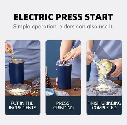 Portable Electric Coffee Grinder Spice & Coffee Bean Grinder Stainless Steel 4 Blade Mixer Grinder