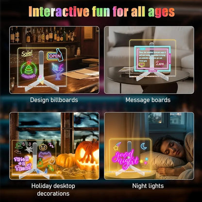 3D Acrylic Writing Pad With Pen Message Board Rewritable Table Lamp For Study Led Light Office Home Decor Gift