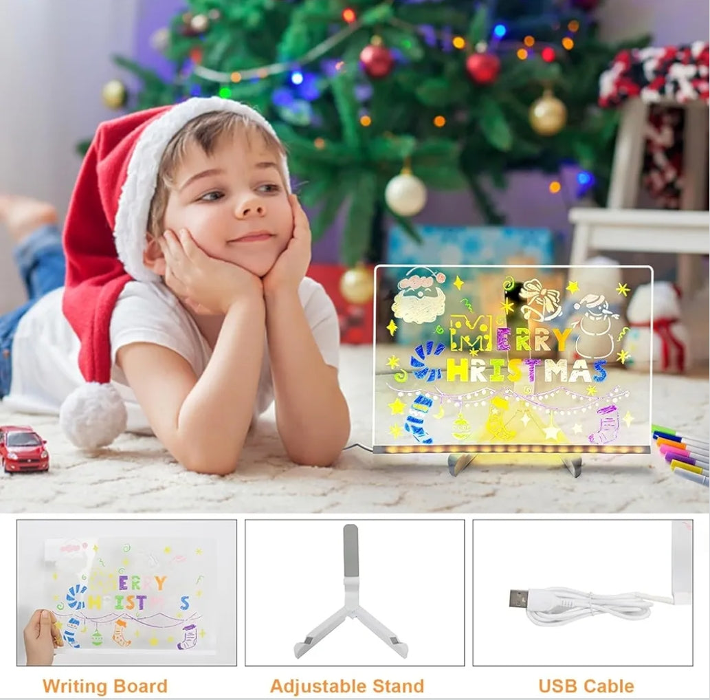 3D Acrylic Writing Pad With Pen Message Board Rewritable Table Lamp For Study Led Light Office Home Decor Gift