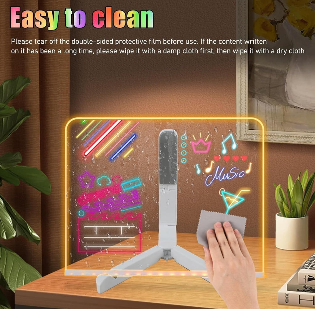 3D Acrylic Writing Pad With Pen Message Board Rewritable Table Lamp For Study Led Light Office Home Decor Gift