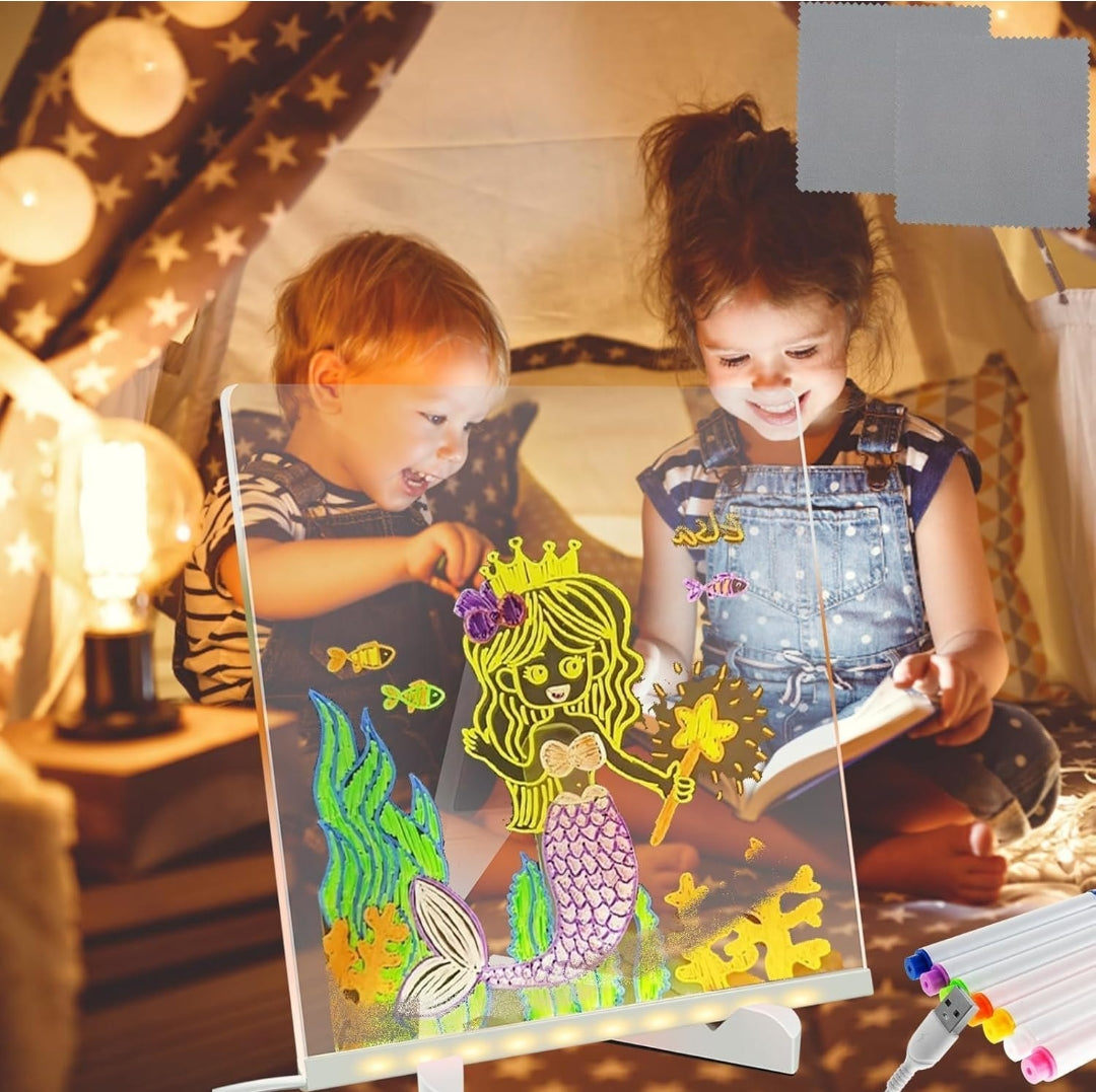 3D Acrylic Writing Pad With Pen Message Board Rewritable Table Lamp For Study Led Light Office Home Decor Gift