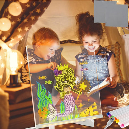 3D Acrylic Writing Pad With Pen Message Board Rewritable Table Lamp For Study Led Light Office Home Decor Gift