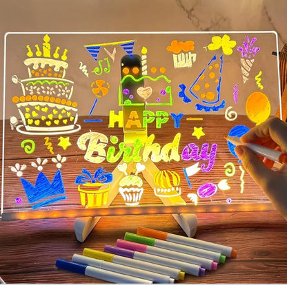 3D Acrylic Writing Pad With Pen Message Board Rewritable Table Lamp For Study Led Light Office Home Decor Gift