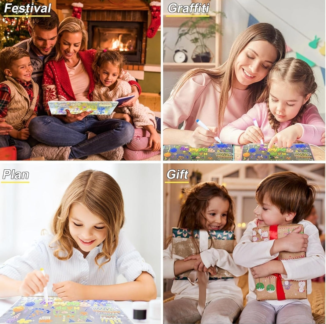 3D Acrylic Writing Pad With Pen Message Board Rewritable Table Lamp For Study Led Light Office Home Decor Gift