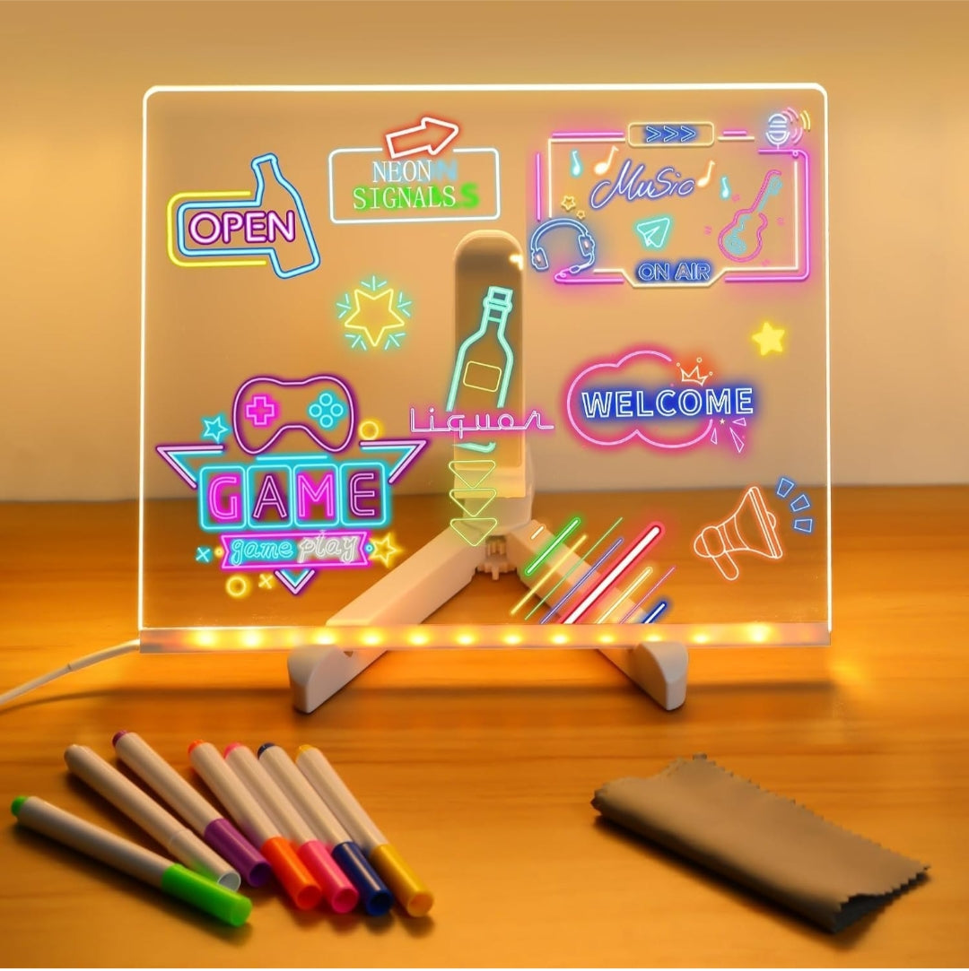 3D Acrylic Writing Pad With Pen Message Board Rewritable Table Lamp For Study Led Light Office Home Decor Gift